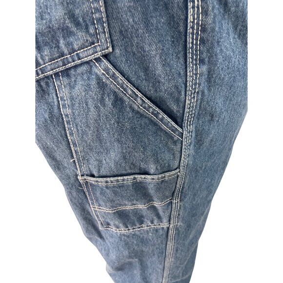 Walls Womens Blue Denim Overalls Relaxed Fit Adjustable Straps Workwear Sz 40x34 - Picture 9 of 13